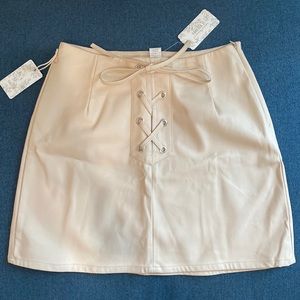 NWT Forever21 Front Lace Up Faux Leather Skirt
